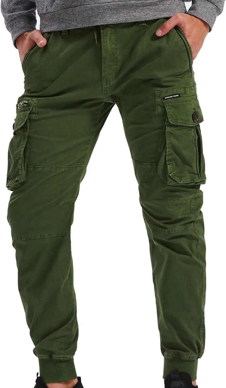 Muscularfit Men Sweatpants Cotton Drawstring Multi Pockets Cargo Pants for Men Outdoor Fashion Casual Joggers Athletic Pants