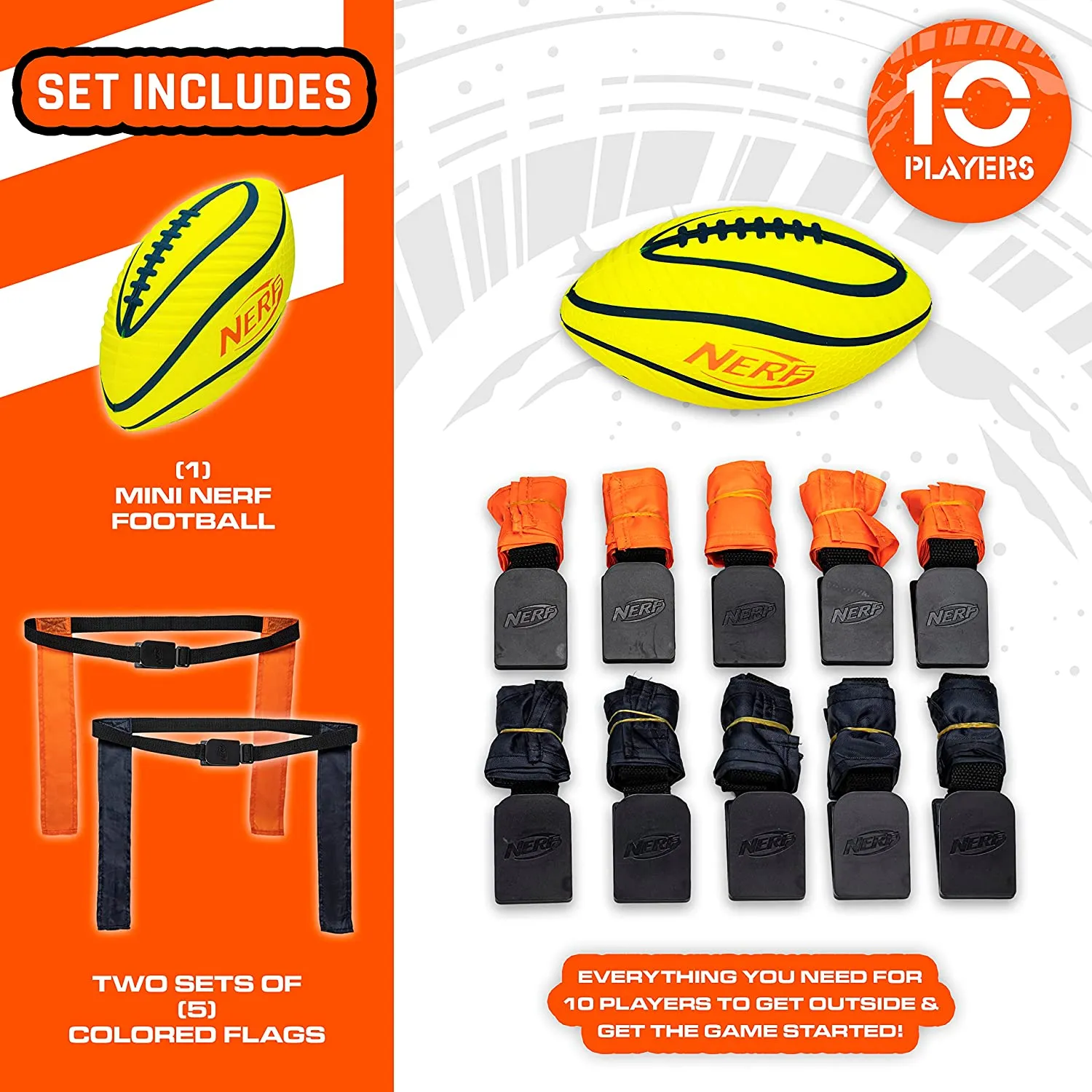 Nerf 10 Player Flag Football Set