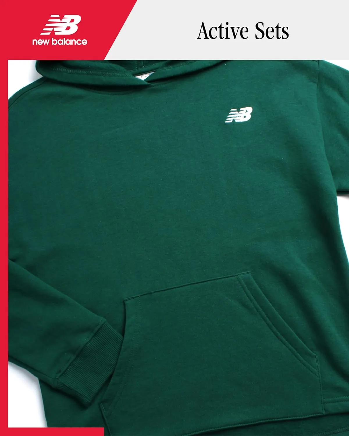 New Balance Girls' Active Hoodie - Casual Basic Fleece Pullover Hoodie Sweatshirt for Girls (7-16)