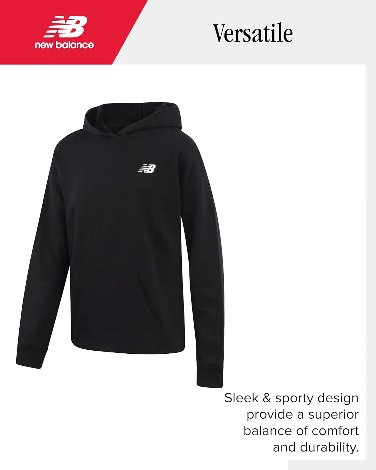 New Balance Girls' Active Hoodie - Casual Basic Fleece Pullover Hoodie Sweatshirt for Girls (7-16)