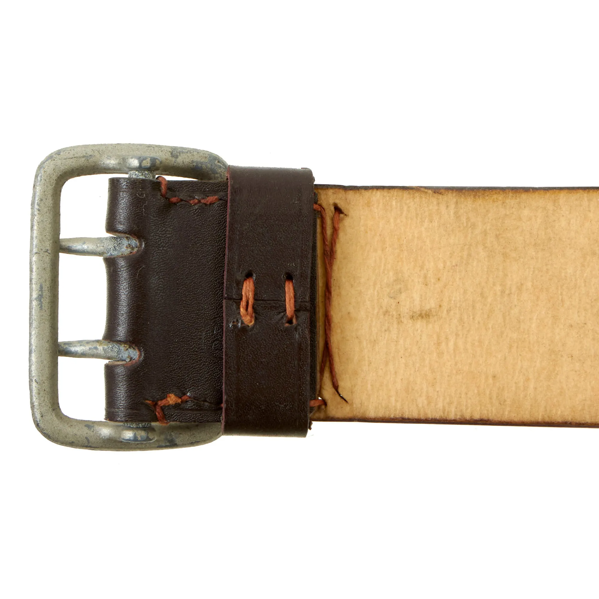 Original German WWII Army Heer Officers 45mm Preßstoff Faux Leather Open Claw Buckle Belt - RZM L2/1/40