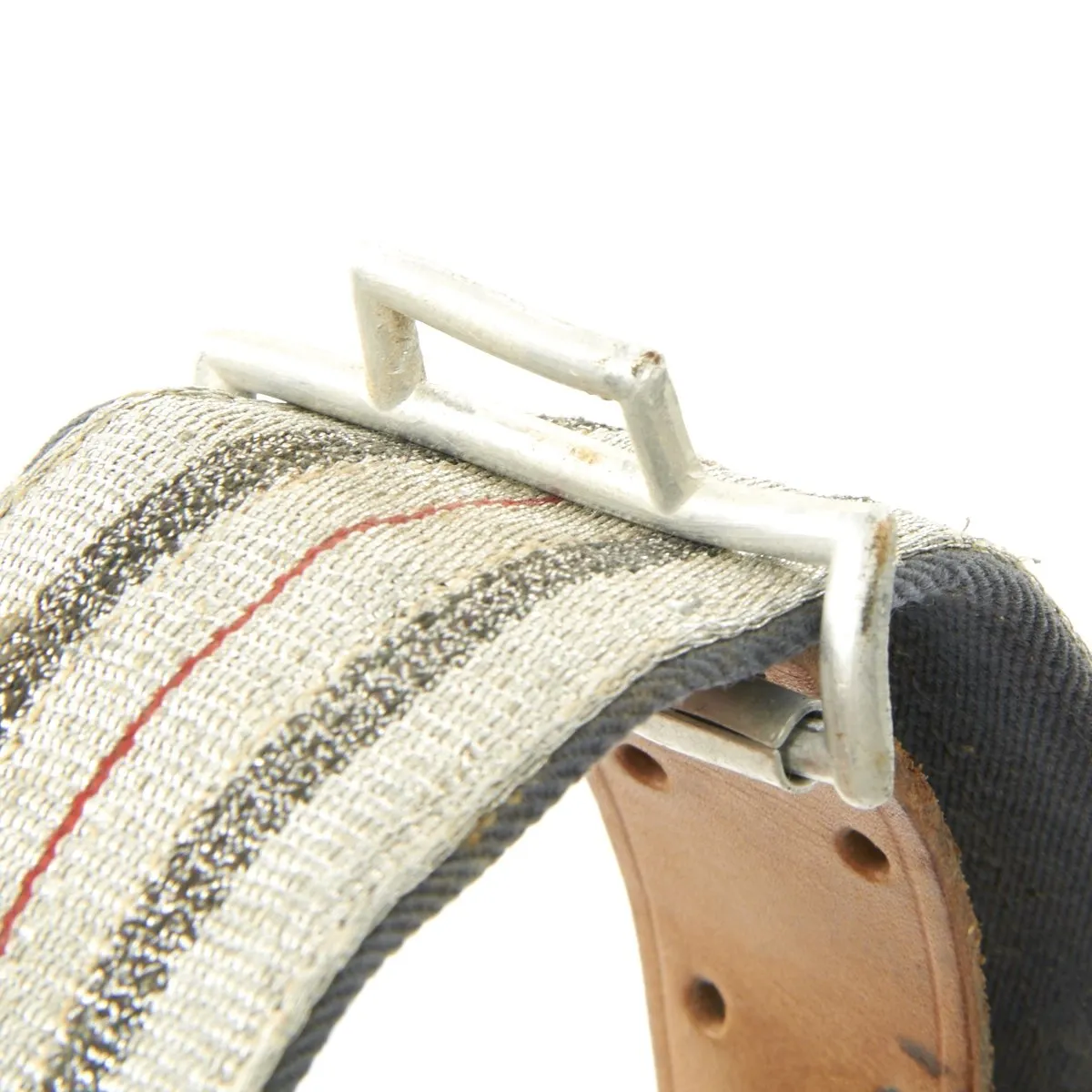 Original German WWII Luftwaffe Officer's Dress Brocade Belt with Aluminum Buckle