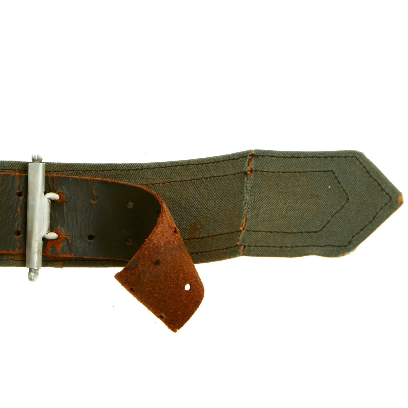 Original German WWII SS Officer's Dress Brocade Belt with Aluminum Buckle by F. W. Assmann & Söhne - dated 1938