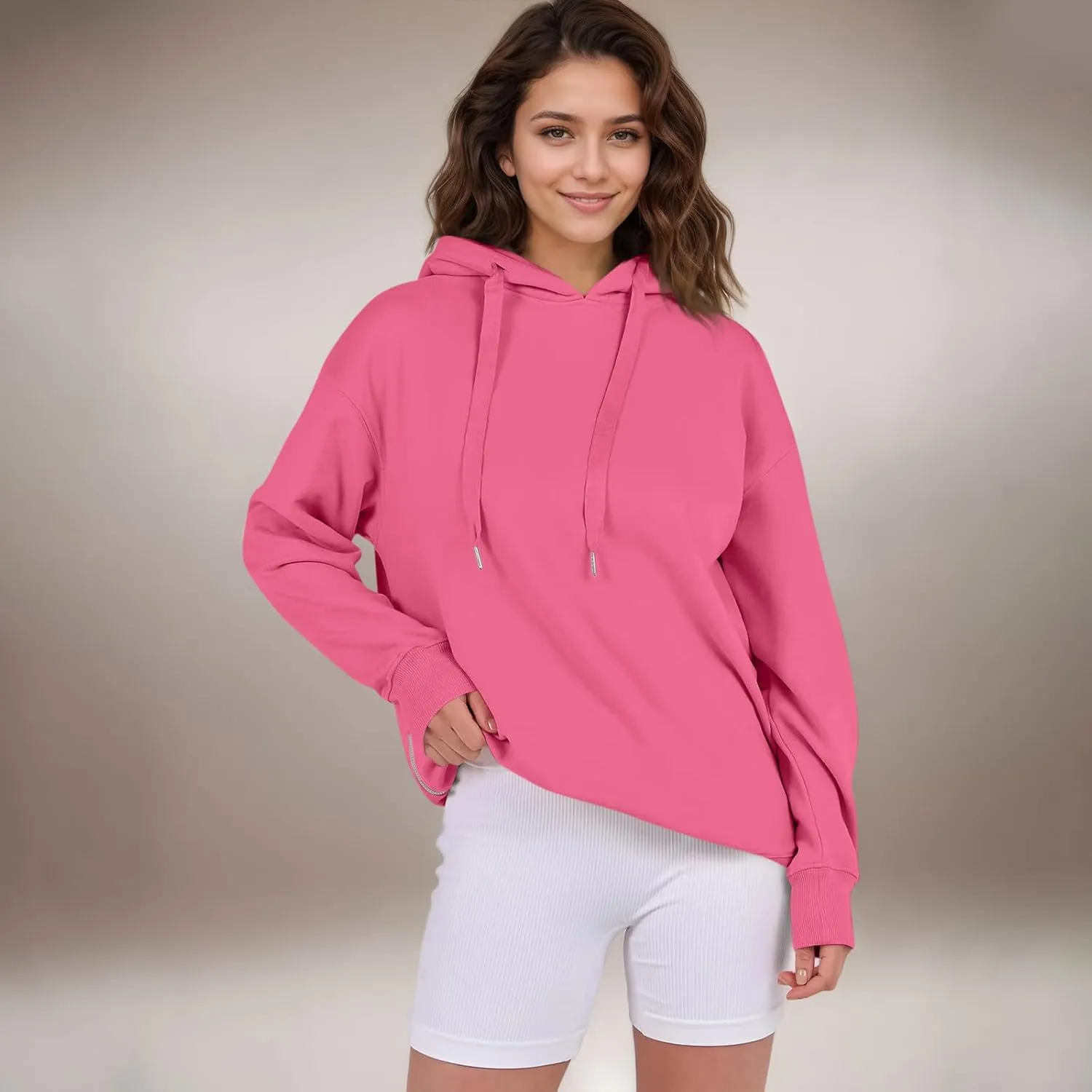 Oversized Hoodies for Women Winter Trendy Preppy Sweatshirts Soft Comfy Hoodie Athletic Side Slit Hooded Sweatshirt
