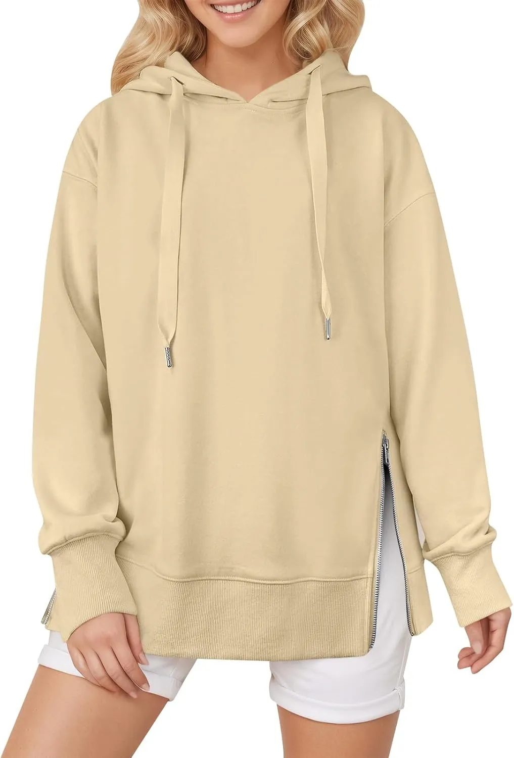 Oversized Hoodies for Women Winter Trendy Preppy Sweatshirts Soft Comfy Hoodie Athletic Side Slit Hooded Sweatshirt