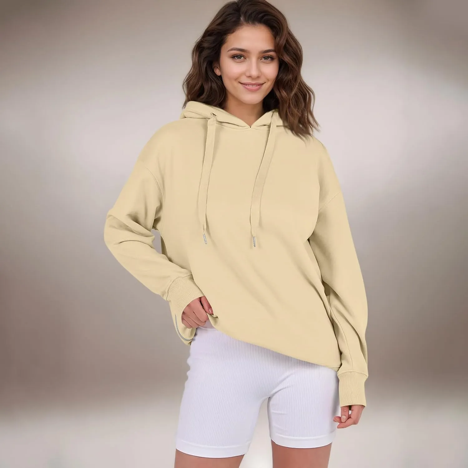 Oversized Hoodies for Women Winter Trendy Preppy Sweatshirts Soft Comfy Hoodie Athletic Side Slit Hooded Sweatshirt