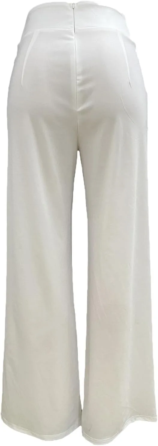 Palazzo Pants for Women Petite High Waisted Work Dress Pants Wide Leg Flowy Boho Wedding Business Casual Clothes