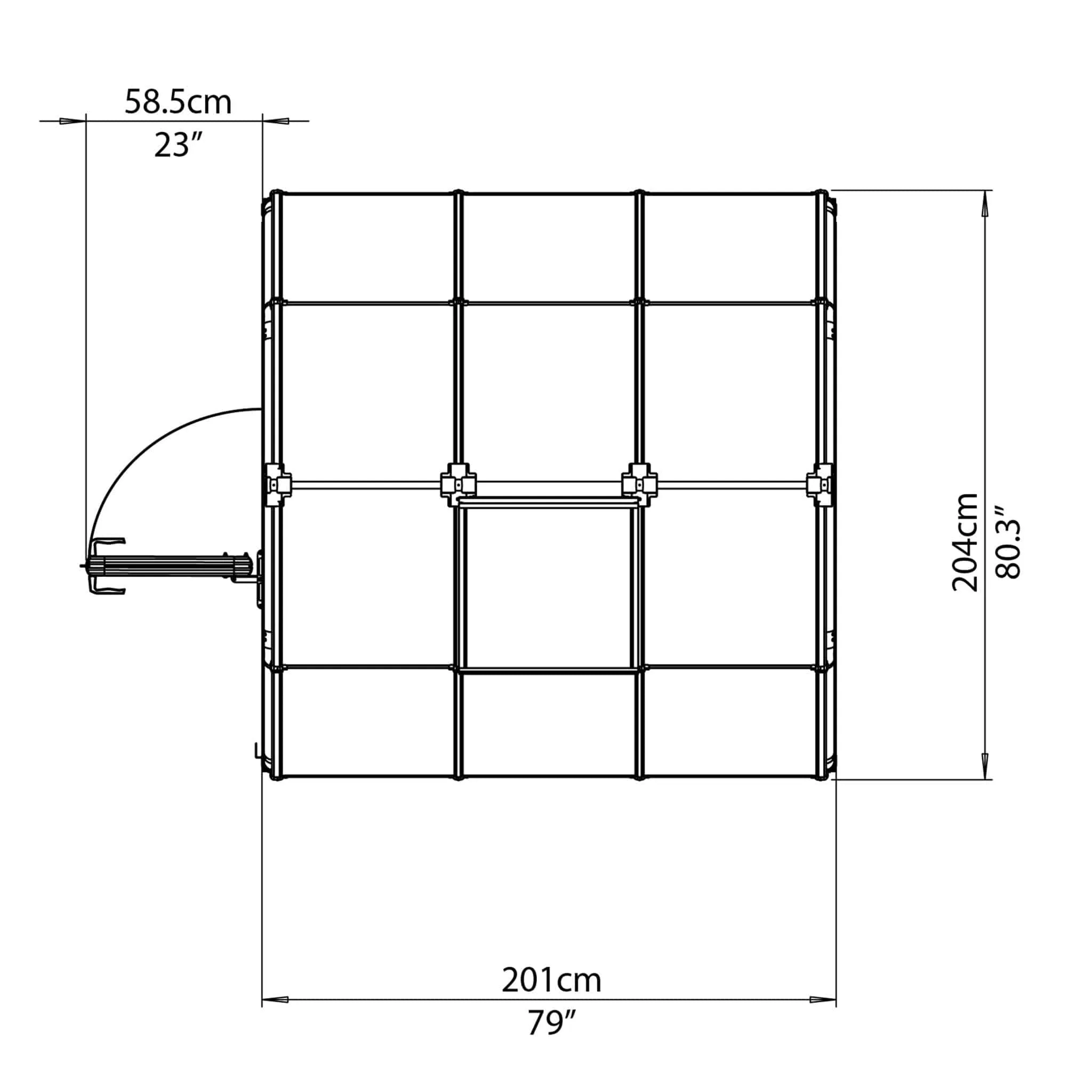 Palram - Canopia | EcoGrow Greenhouse Kit - 6 Ft Wide - Green With 6mm Twin-wall Polycarbonate Glazing