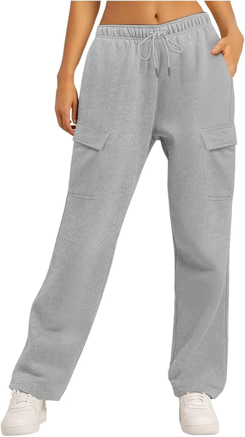 Pants for Women Baggy High Waisted Sweatpants Casual Pants with Pockets Soft