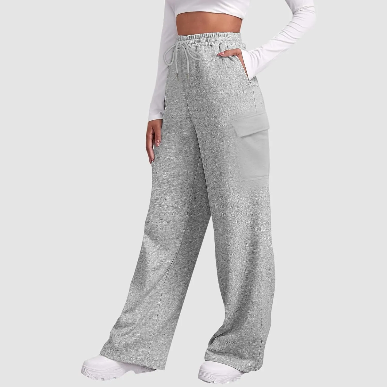 Pants for Women Baggy High Waisted Sweatpants Casual Pants with Pockets Soft