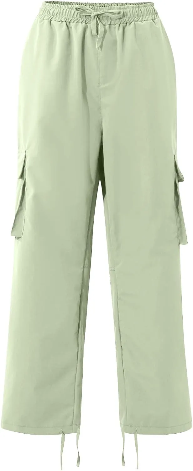 Pants Men Cargo Stretch Elastic Waist Drawstring Pants with Pockets Pants Ripstop Stretch Fall Winter Joggers Trouser
