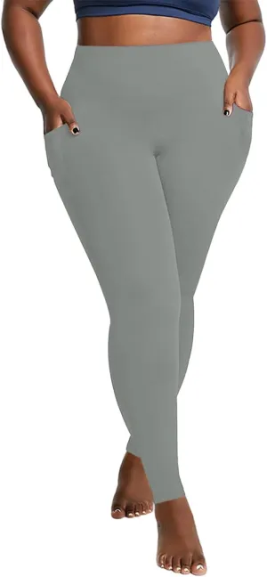 Plus Size Fleece Lined Leggings for Women, Thermal High Waist Workout Yoga Pants Tummy Control with Pockets 2025