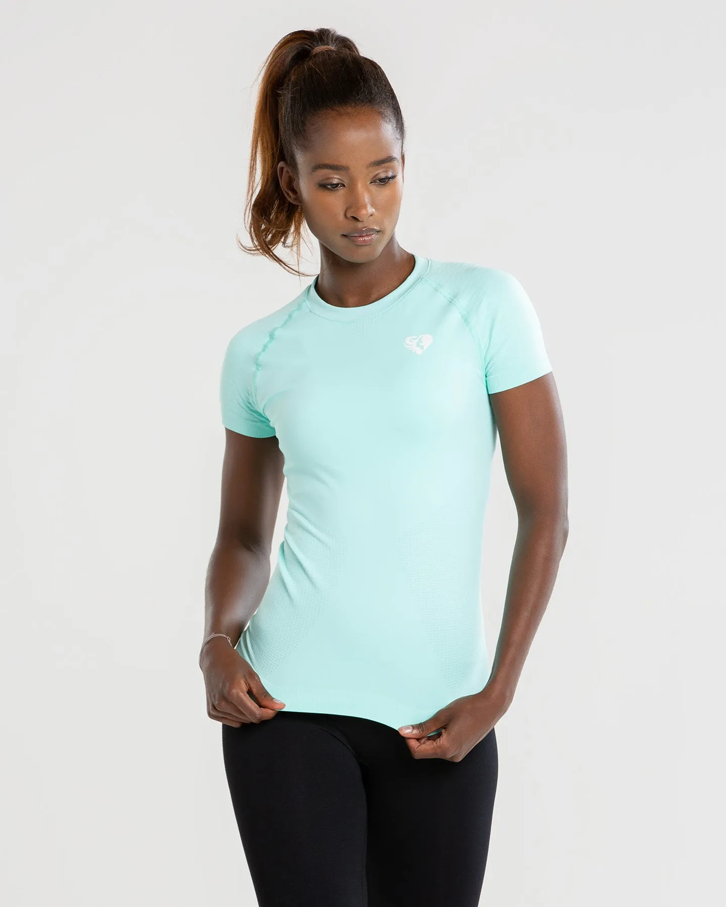 Power Seamless T-Shirt | Bleached Aqua