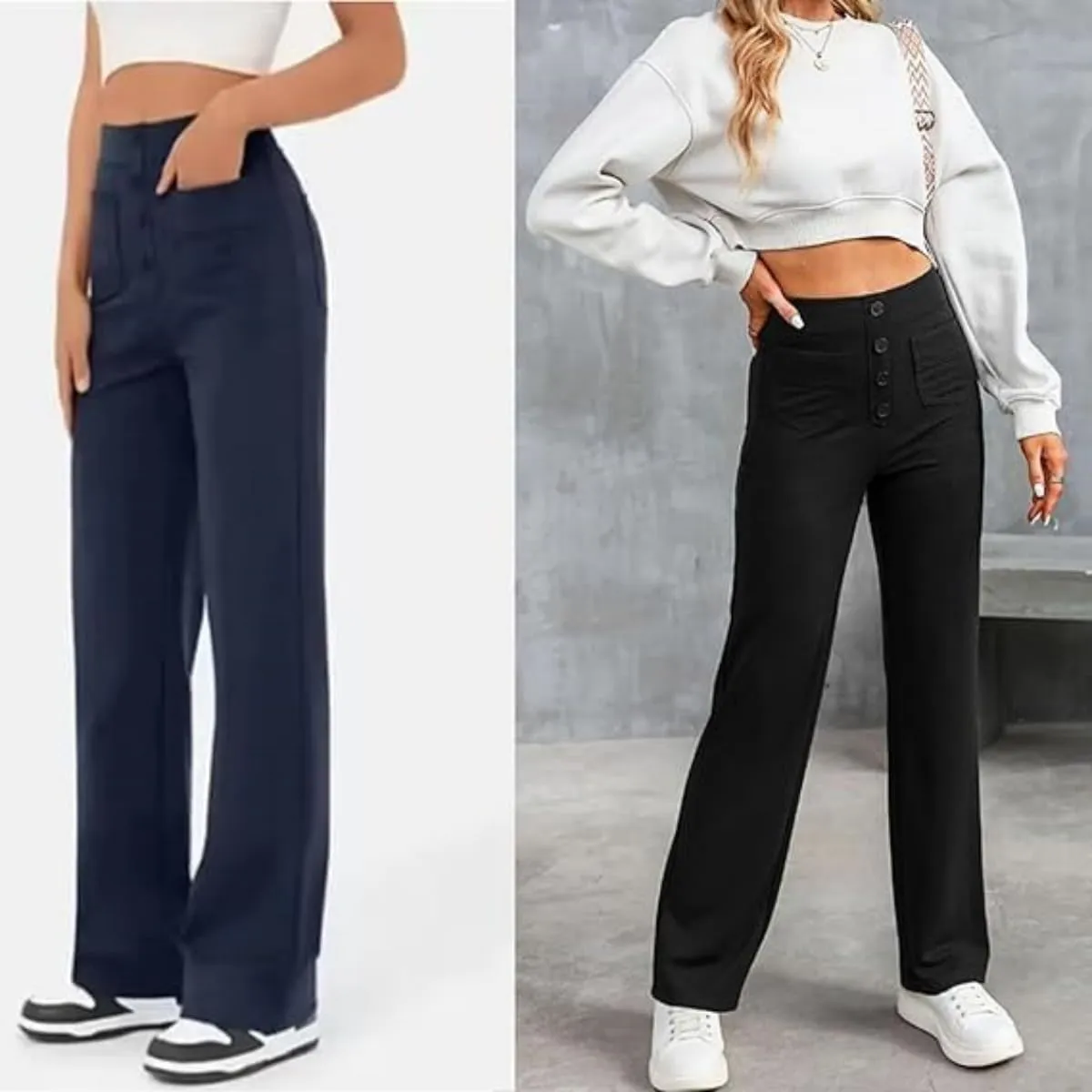 Puliam Pants for Women, Miracharm Pants, Women's Casual High Waist Stretch Multiple Pockets Trousers