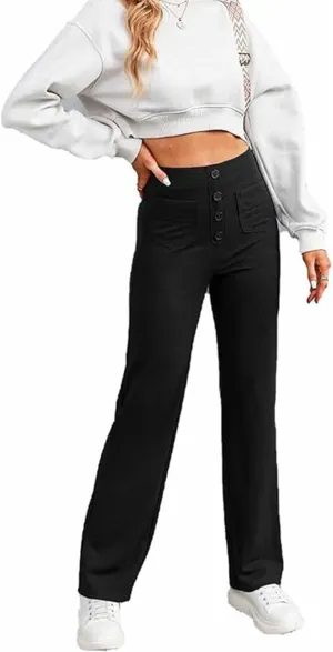 Puliam Pants for Women, Miracharm Pants, Women's Casual High Waist Stretch Multiple Pockets Trousers