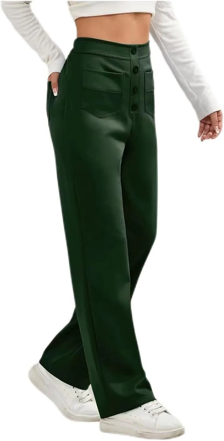 Puliam Pants for Women, Miracharm Pants, Women's Casual High Waist Stretch Multiple Pockets Trousers