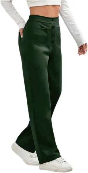 Puliam Pants for Women, Miracharm Pants, Women's Casual High Waist Stretch Multiple Pockets Trousers