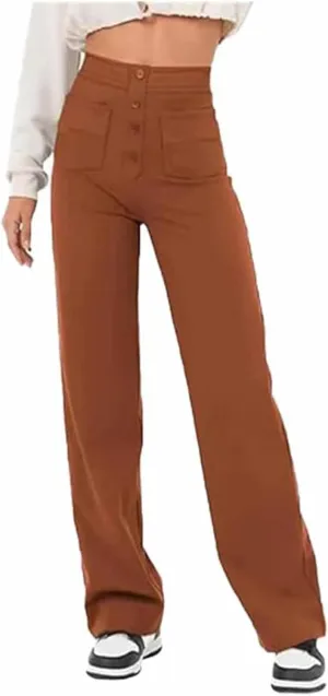 Puliam Pants for Women, Miracharm Pants, Women's Casual High Waist Stretch Multiple Pockets Trousers