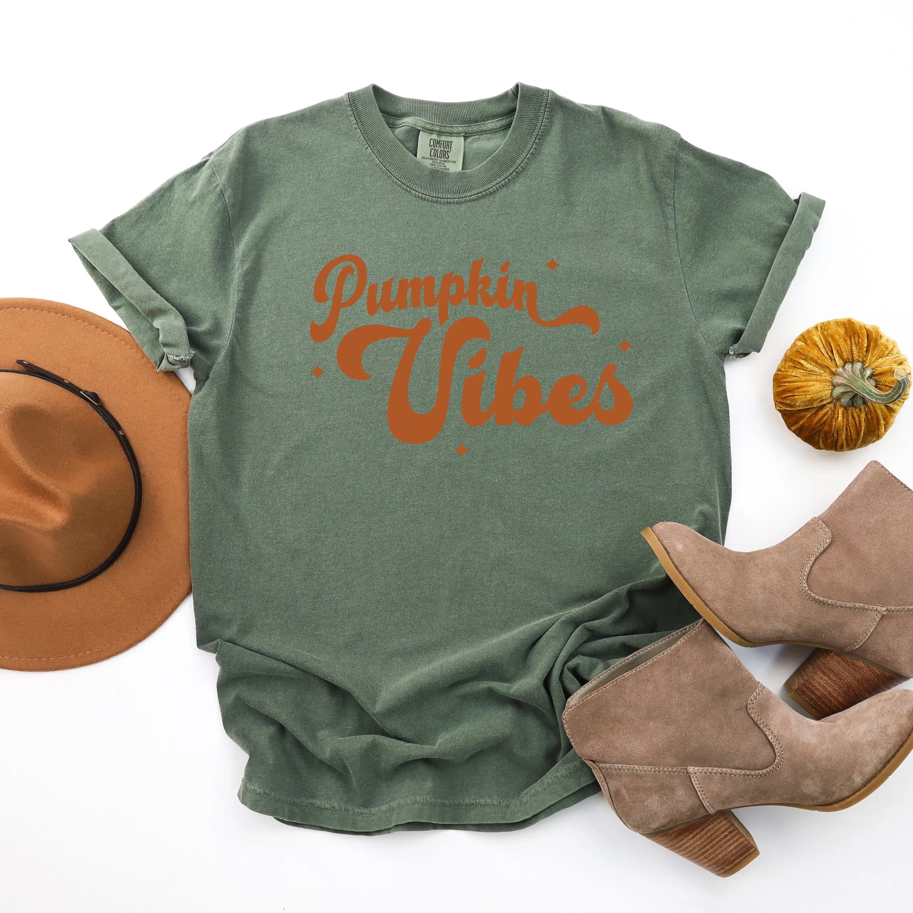 Pumpkin Vibes Stars | Garment Dyed Tee