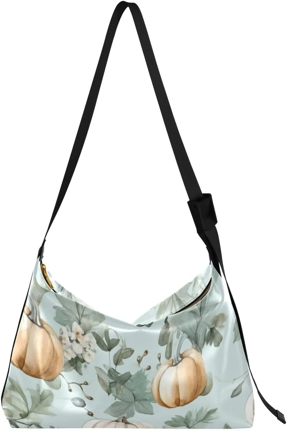 Pumpkin White Tote Bag for Women Large Hobo Bags Cross Body Bag Shopping Work Bag with Adjustable Strap for School Men