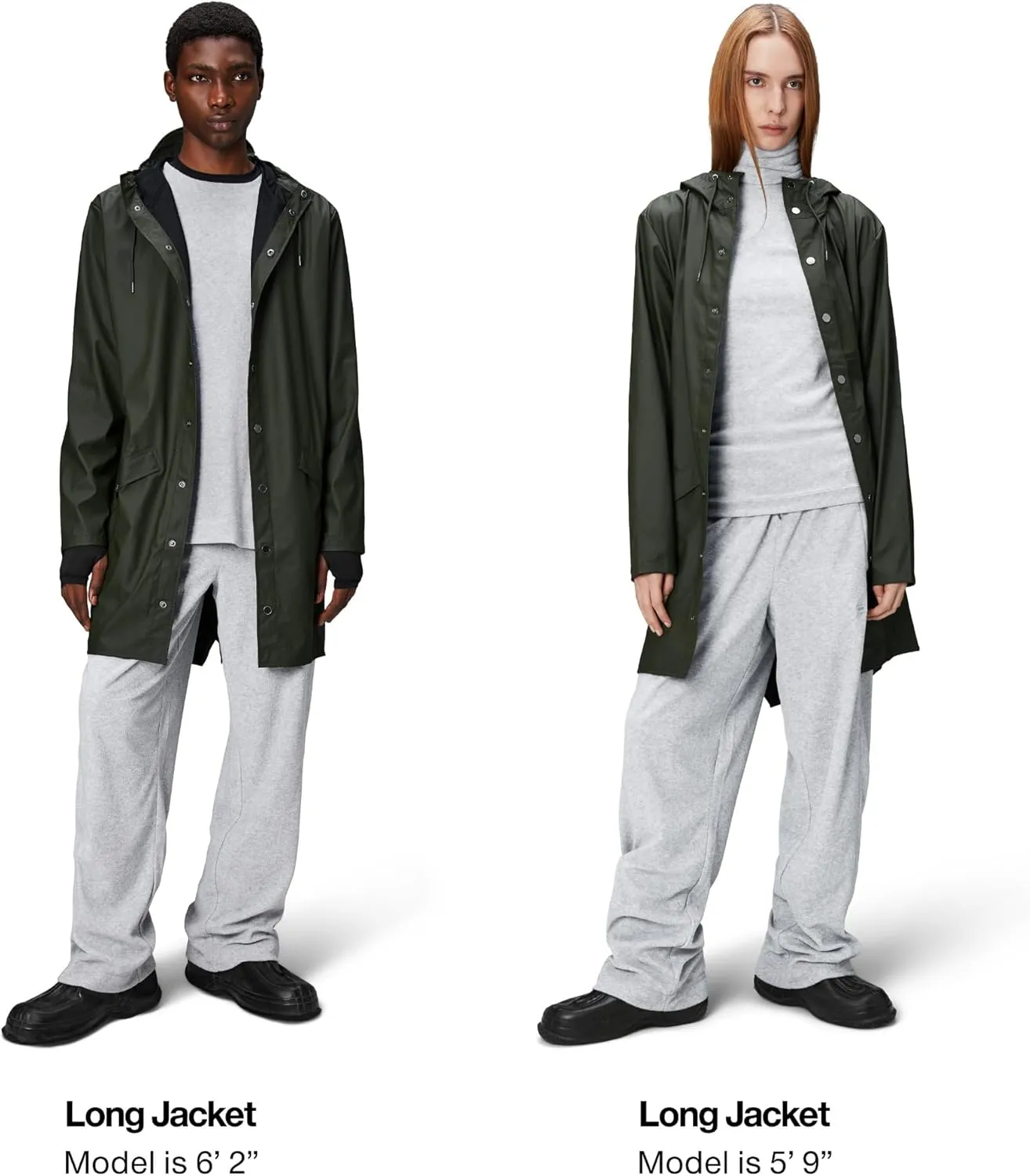 RAINS Long Jacket - Waterproof Jacket for Men and Women - Windproof Lightweight Coat Unisex, 2 Year Product Warranty