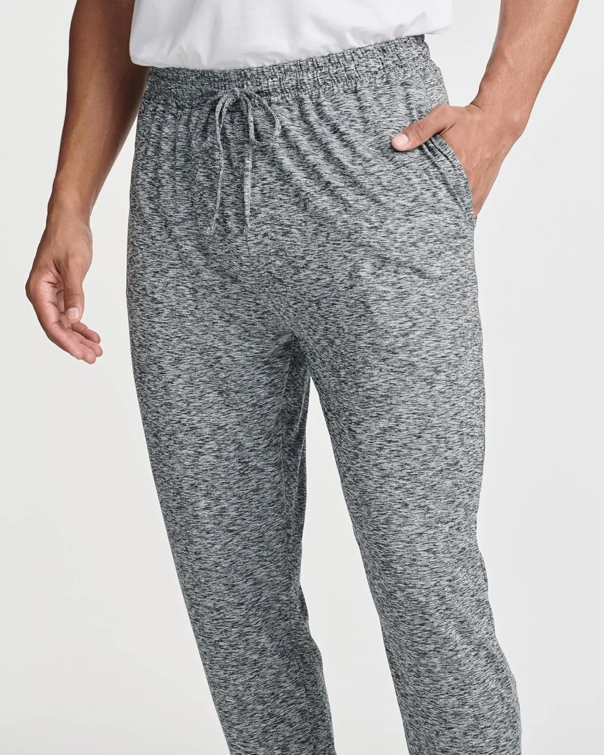 Real Essentials 3 Pack: Men's Soft Lounge Sleep Joggers - Pajama Pants Drawstring & Pockets (Available in Big & Tall)