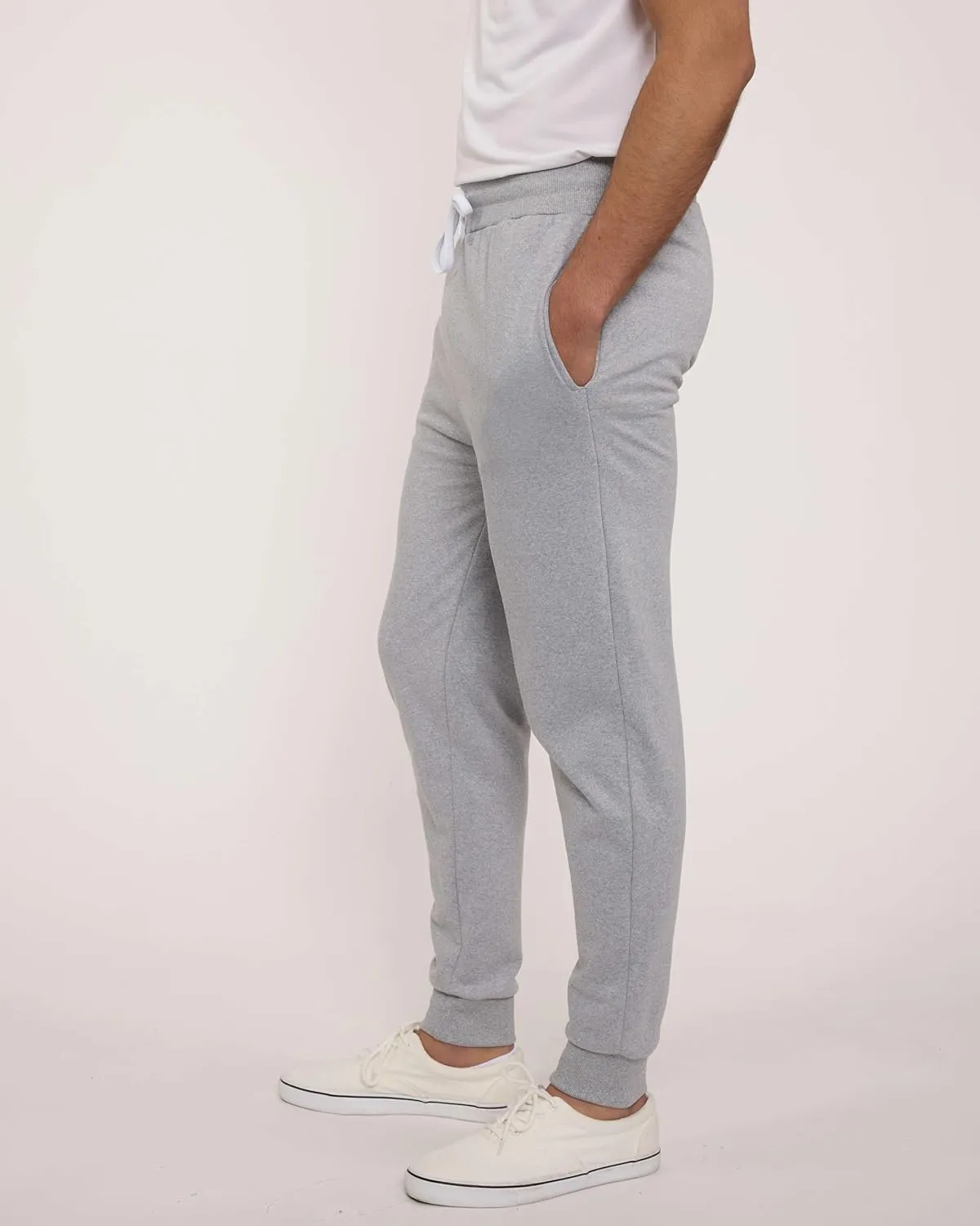 Real Essentials 3 Pack: Men's Tech Fleece Ultra-Soft Jogger Athletic Sweatpants with Pockets (Available in Big & Tall)