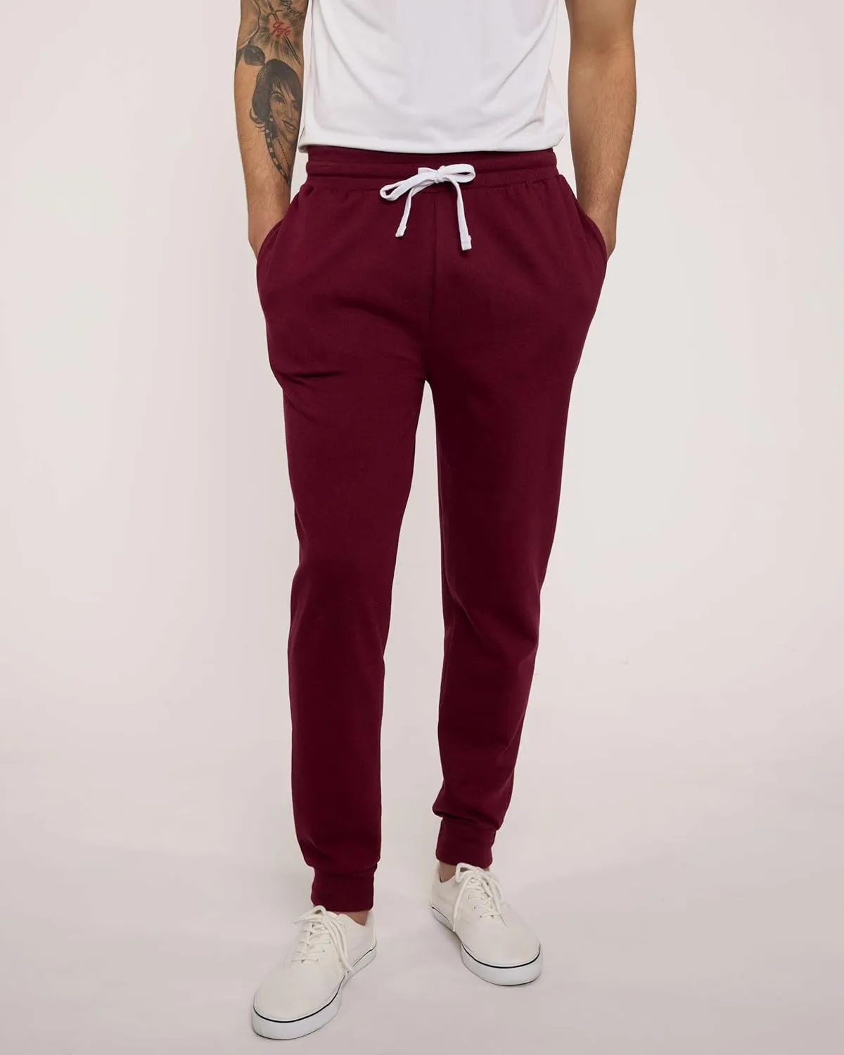 Real Essentials 3 Pack: Men's Tech Fleece Ultra-Soft Jogger Athletic Sweatpants with Pockets (Available in Big & Tall)