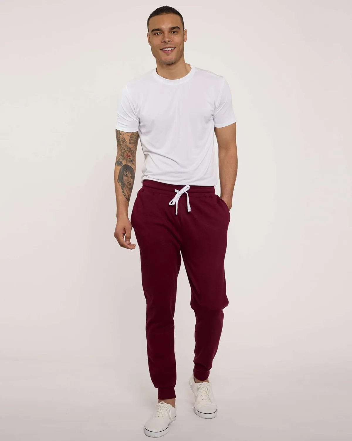Real Essentials 3 Pack: Men's Tech Fleece Ultra-Soft Jogger Athletic Sweatpants with Pockets (Available in Big & Tall)