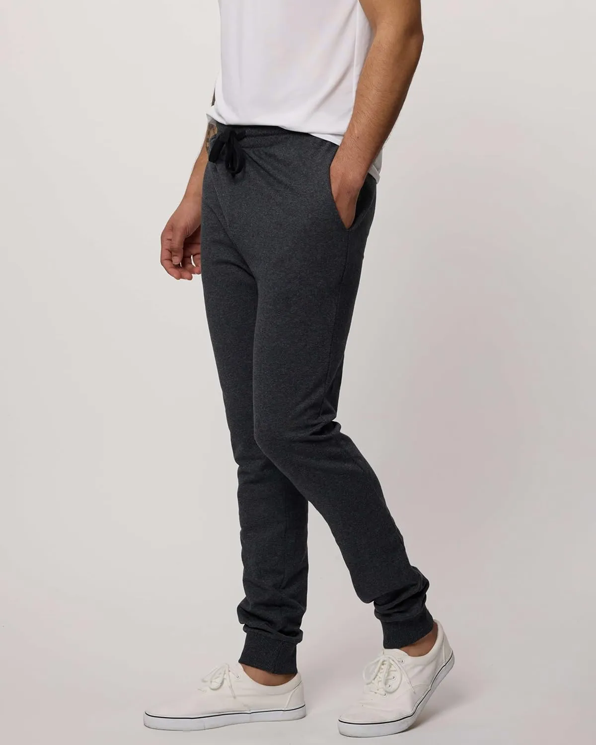 Real Essentials 3 Pack: Men's Tech Fleece Ultra-Soft Jogger Athletic Sweatpants with Pockets (Available in Big & Tall)