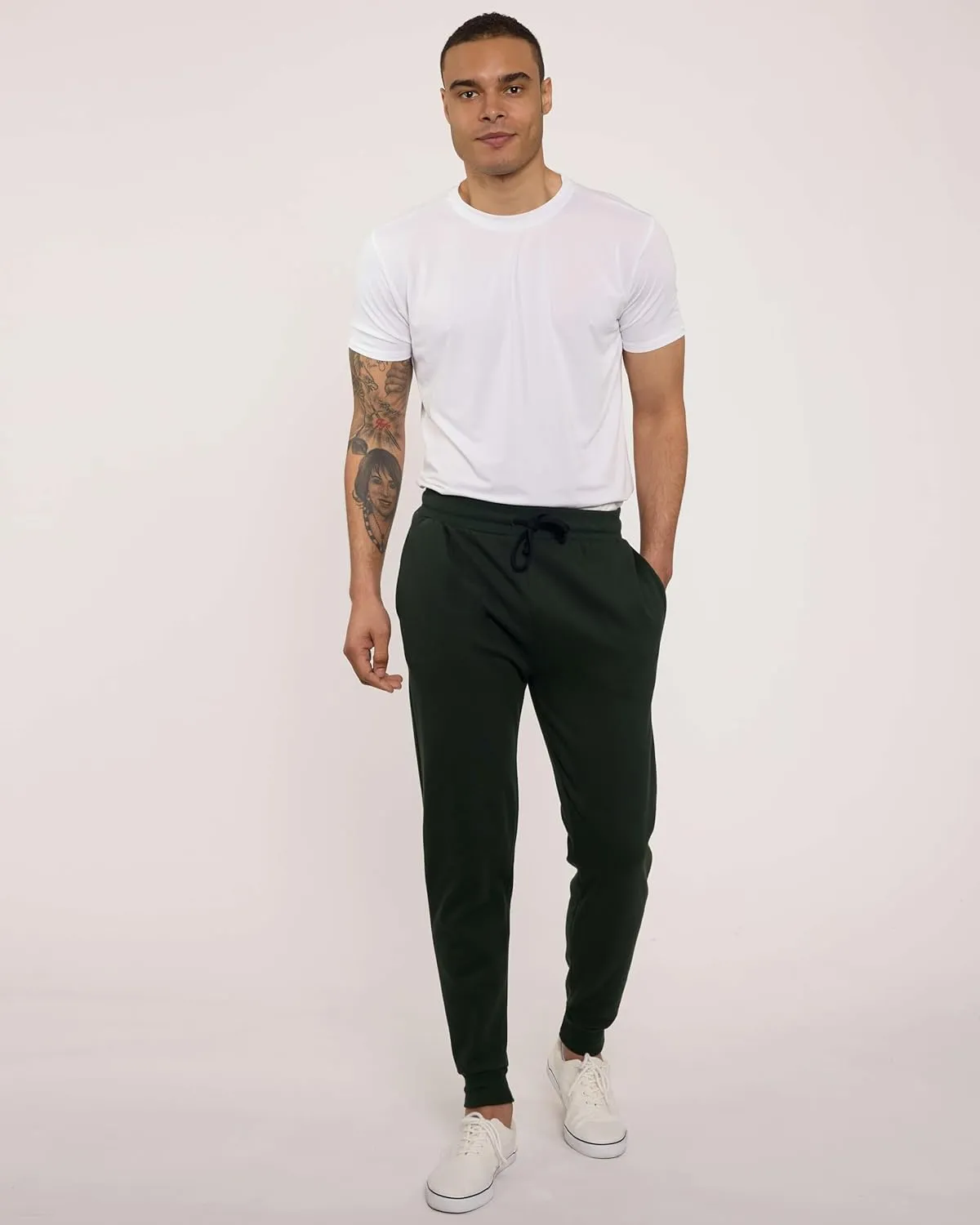 Real Essentials 3 Pack: Men's Tech Fleece Ultra-Soft Jogger Athletic Sweatpants with Pockets (Available in Big & Tall)