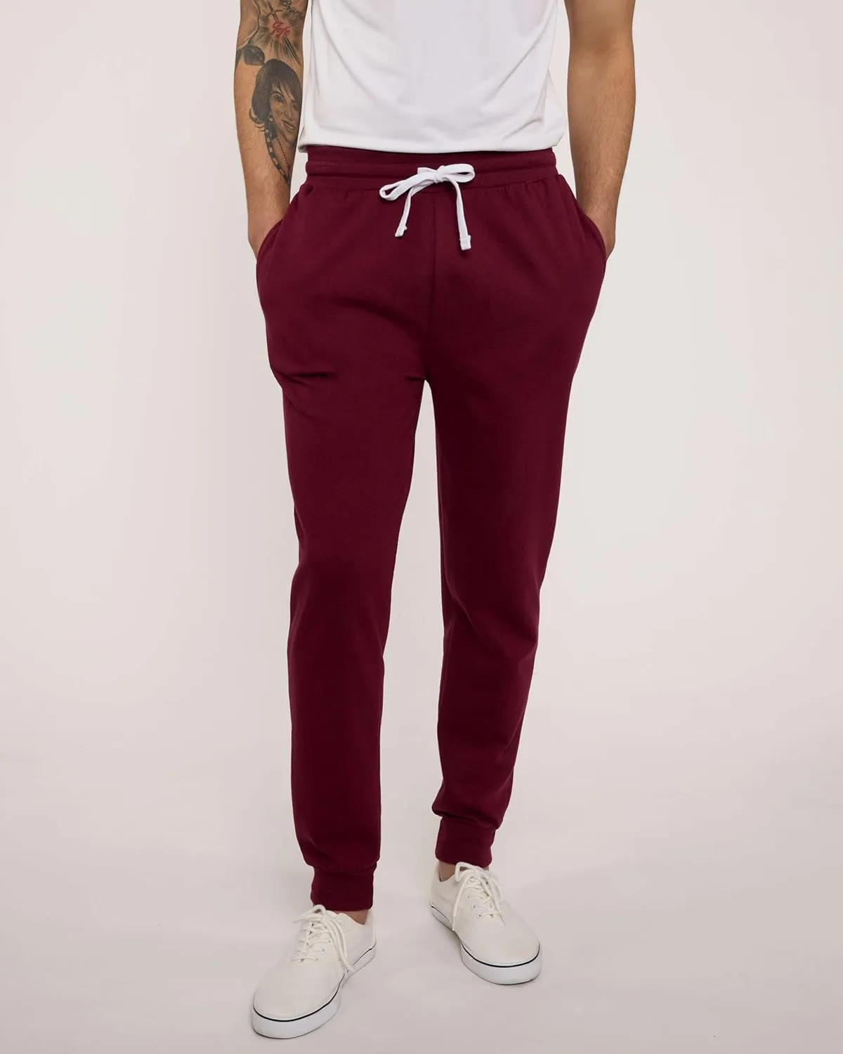 Real Essentials 3 Pack: Men's Tech Fleece Ultra-Soft Jogger Athletic Sweatpants with Pockets (Available in Big & Tall)