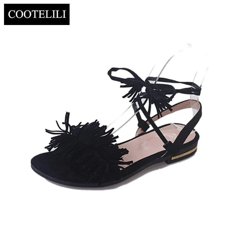 Real Fur Ankle Strap Gladiator Sandals