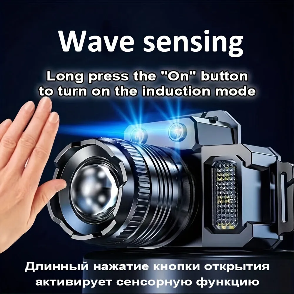 Rechargeable LED Sensor Headlight for Outdoor Adventures