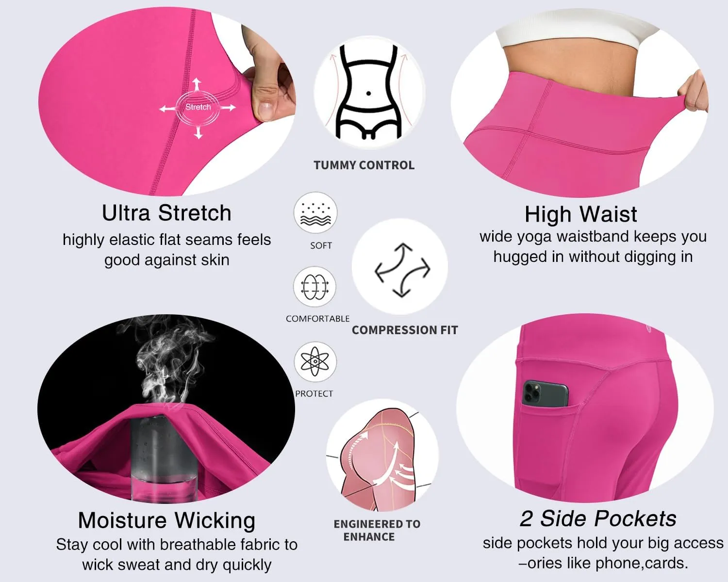 RUNNING GIRL High Waisted Leggings for Women,Tummy Control Workout Yoga Pants with Pockets Compression Pants Buttery Soft