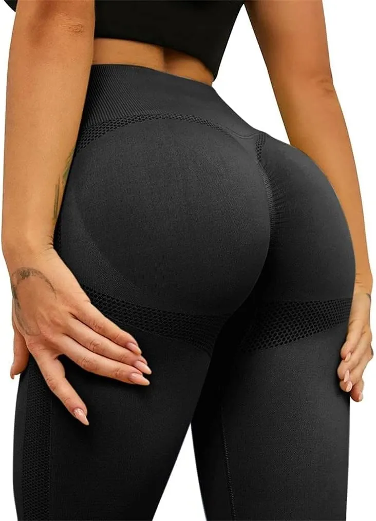 RXRXCOCO Womens High Waist Tummy Control Leggings Ruched Butt Lift Yoga Pants Workout Tights