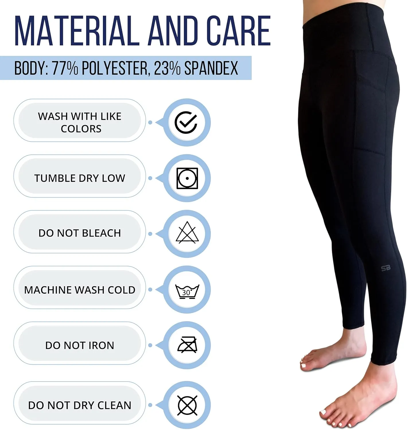 SB SOX Women's High Waisted Yoga Pants/Leggings with Pockets (7/8 Length)