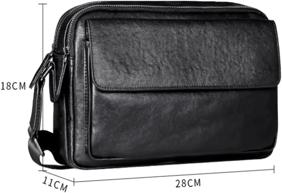 Shoulder Bag Leather Men's Bag Cross Section Cowhide Bag Soft Leather Bag Business Leisure Crossbody Bag