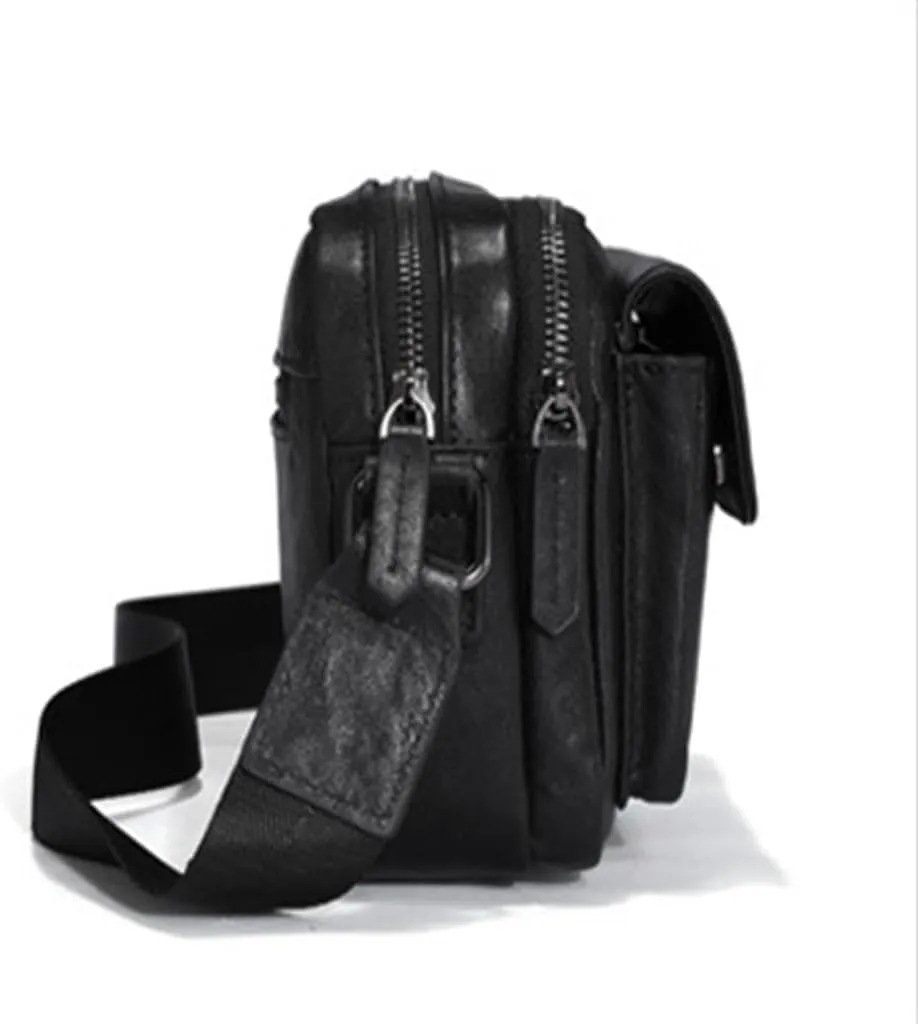 Shoulder Bag Leather Men's Bag Cross Section Cowhide Bag Soft Leather Bag Business Leisure Crossbody Bag