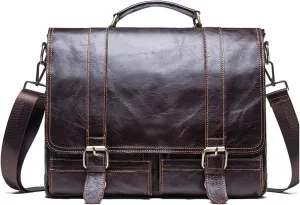 Shoulder Bag Men Retro Briefcase Business Shoulder Bag Leather Handbag Bag Computer Laptop Messenger Bags Men's Travel Bags