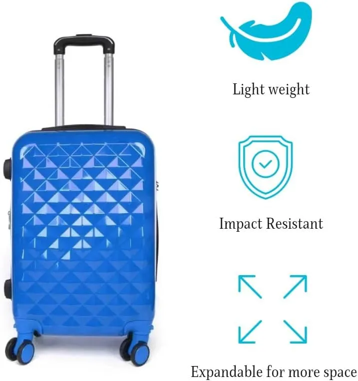 SIAM'S Hardside Expandable Spinner Wheel,Luggages, Teal, 20" Carry-On (BLUE)