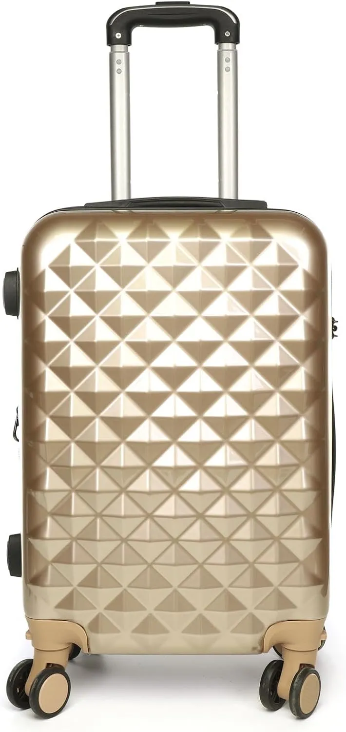 SIAM'S Hardside Expandable Spinner Wheel,Luggages, Teal, 20" Carry-On (Gold)