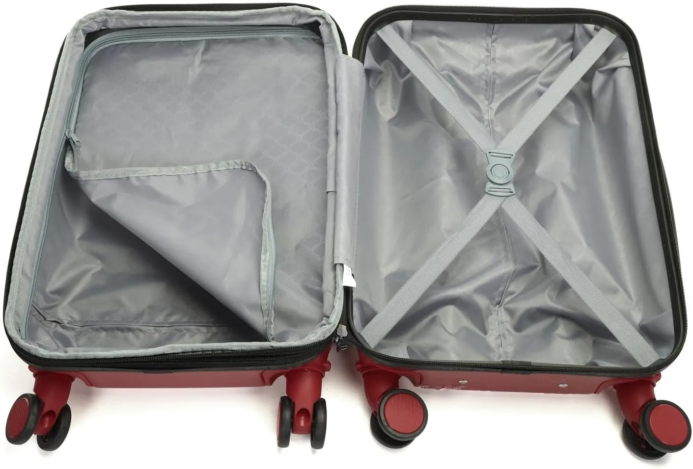 SIAM'S Hardside Expandable Spinner Wheel,Luggages, Teal, 20" Carry-On (RED)