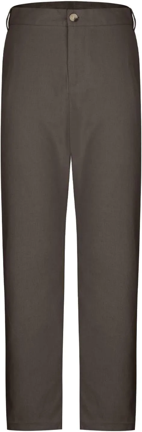 Sinzelimin Men's Linen Suit Pants Fashion Solid Color Button Zipper Closure Dressy Casual Wide Leg Sweatpant Work Trousers