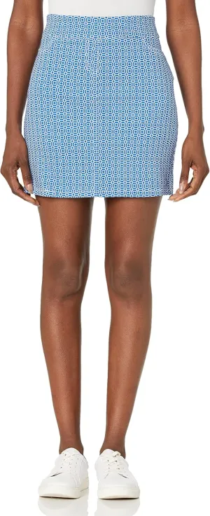 SLIM-SATION Women's Pull on 17.5 Inch Print Twill Skort