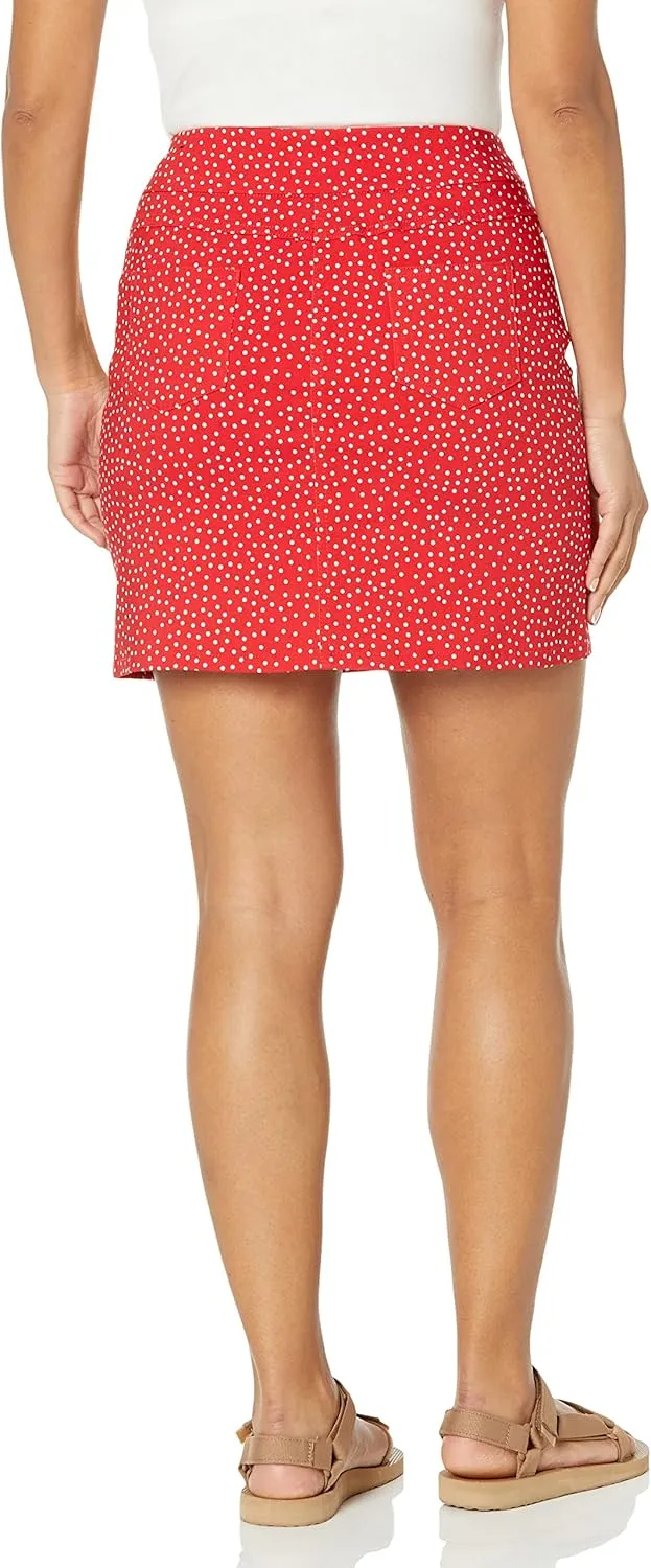 SLIM-SATION Women's Pull on 17.5 Inch Print Twill Skort