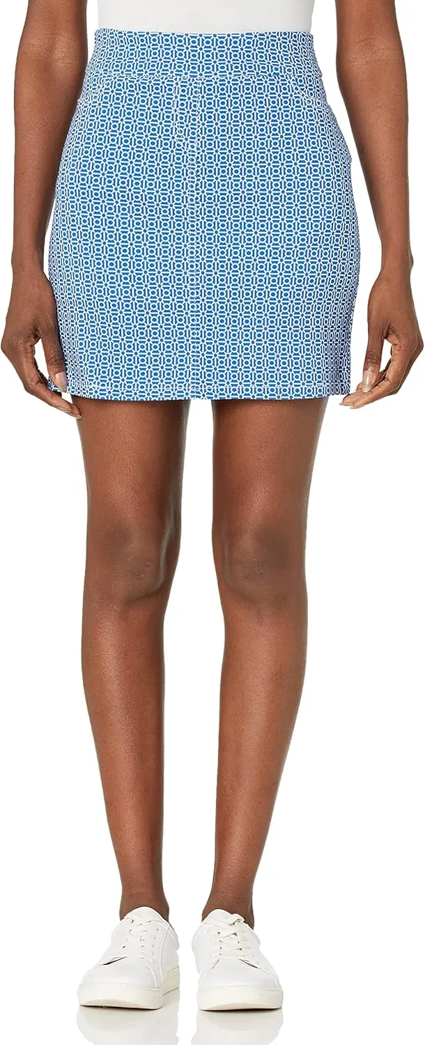 SLIM-SATION Women's Pull on 17.5 Inch Print Twill Skort