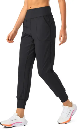 Soothfeel Women's Joggers with Zipper Pockets High Waisted Athletic Workout Yoga Pants Joggers for Women