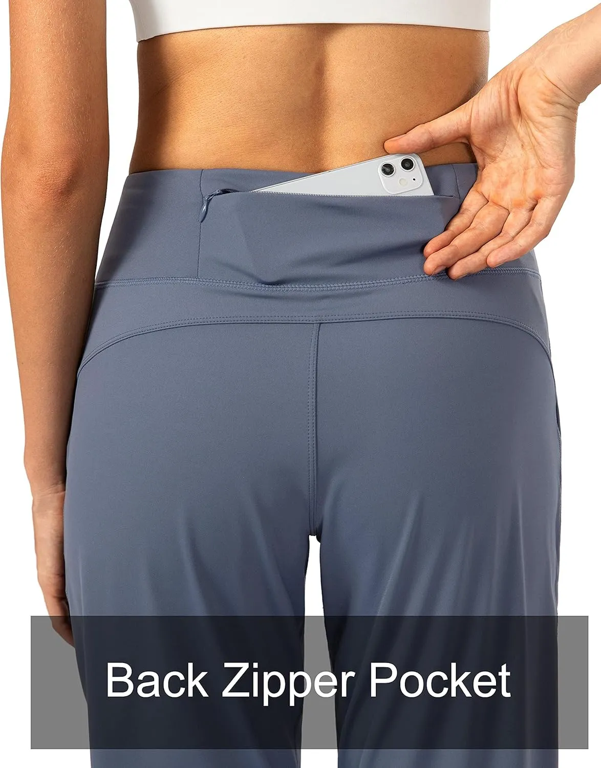 Soothfeel Women's Joggers with Zipper Pockets High Waisted Athletic Workout Yoga Pants Joggers for Women