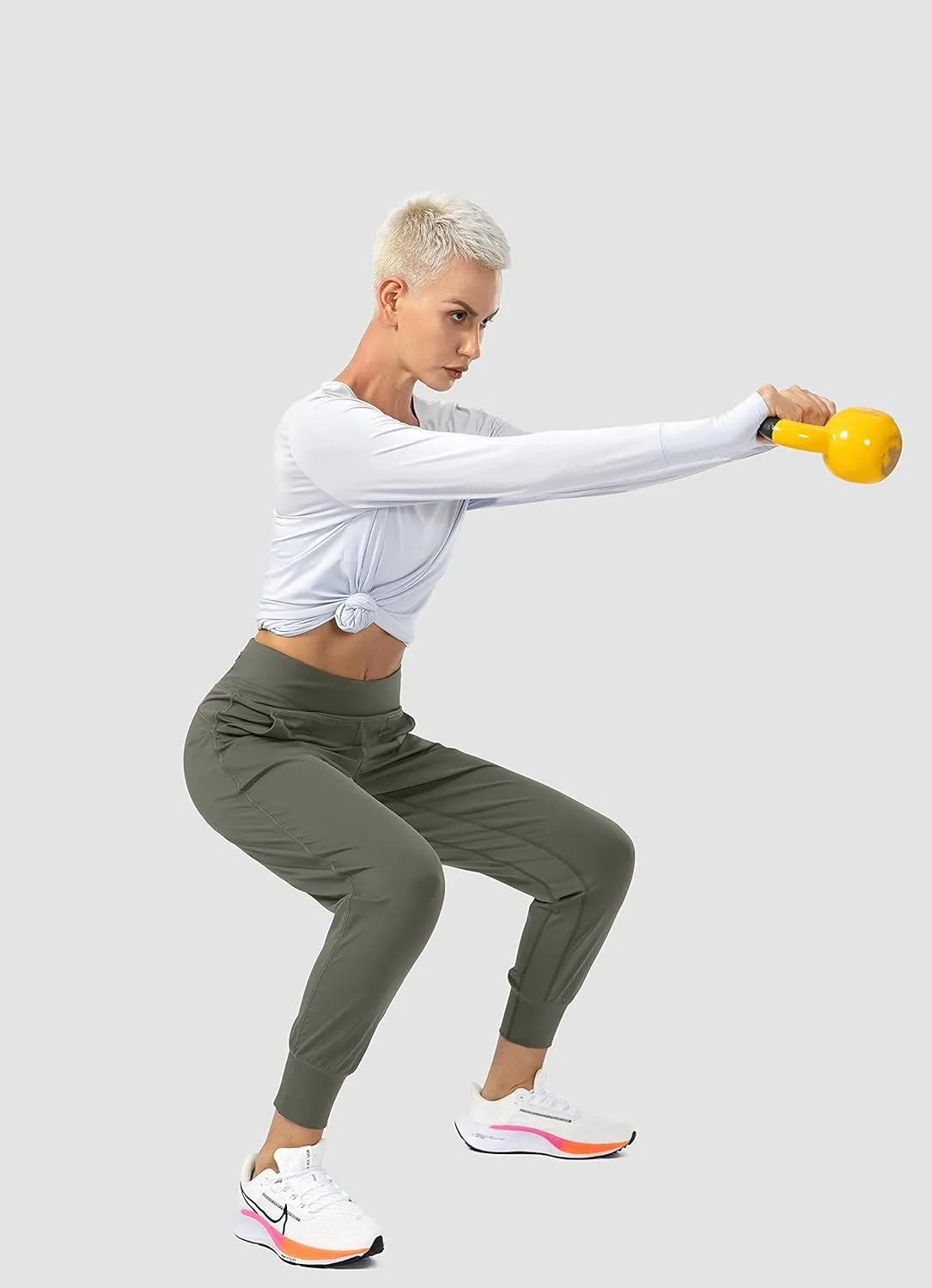Soothfeel Women's Joggers with Zipper Pockets High Waisted Athletic Workout Yoga Pants Joggers for Women